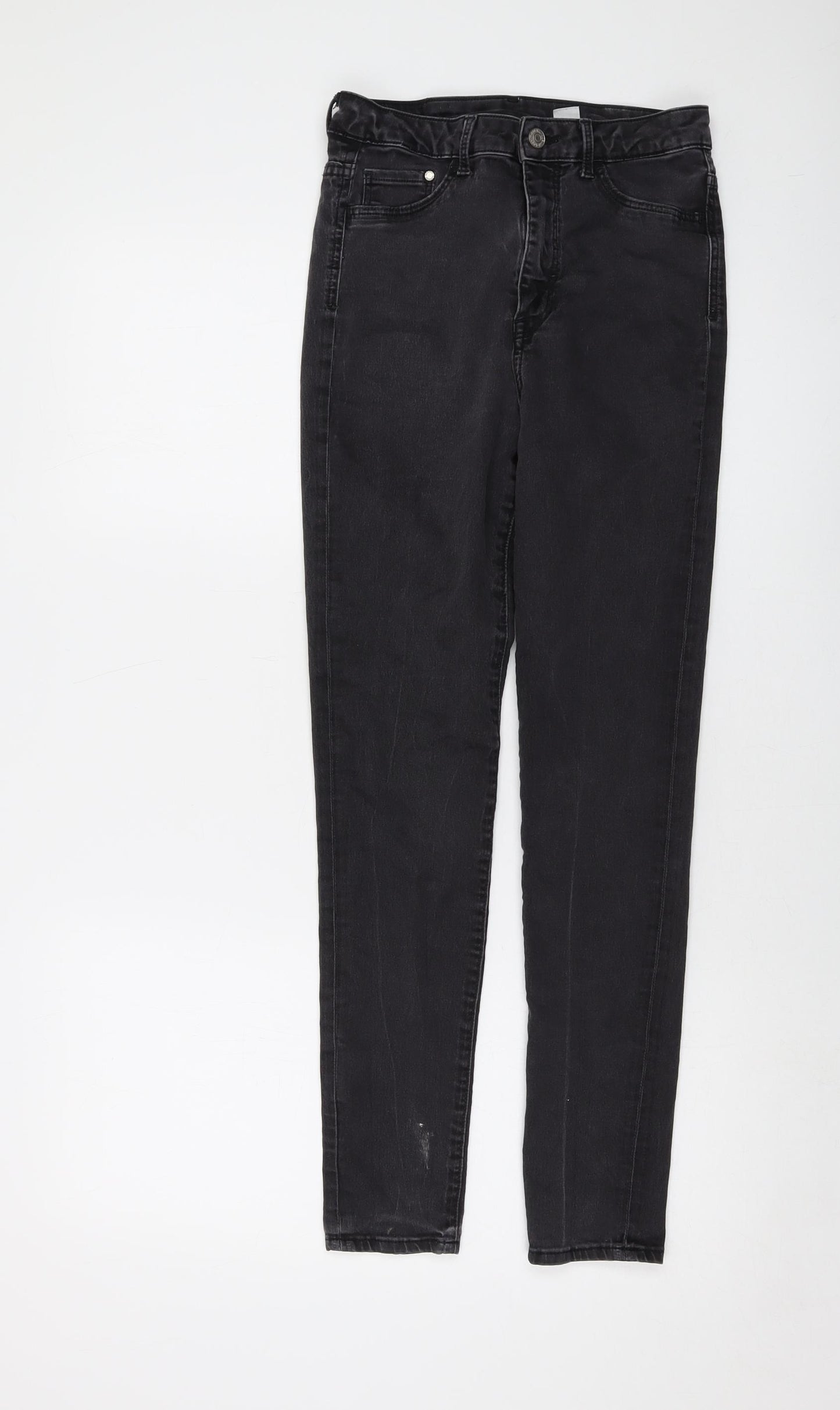 H&M Womens Grey Cotton Skinny Jeans Size 29 in L27 in Regular Button