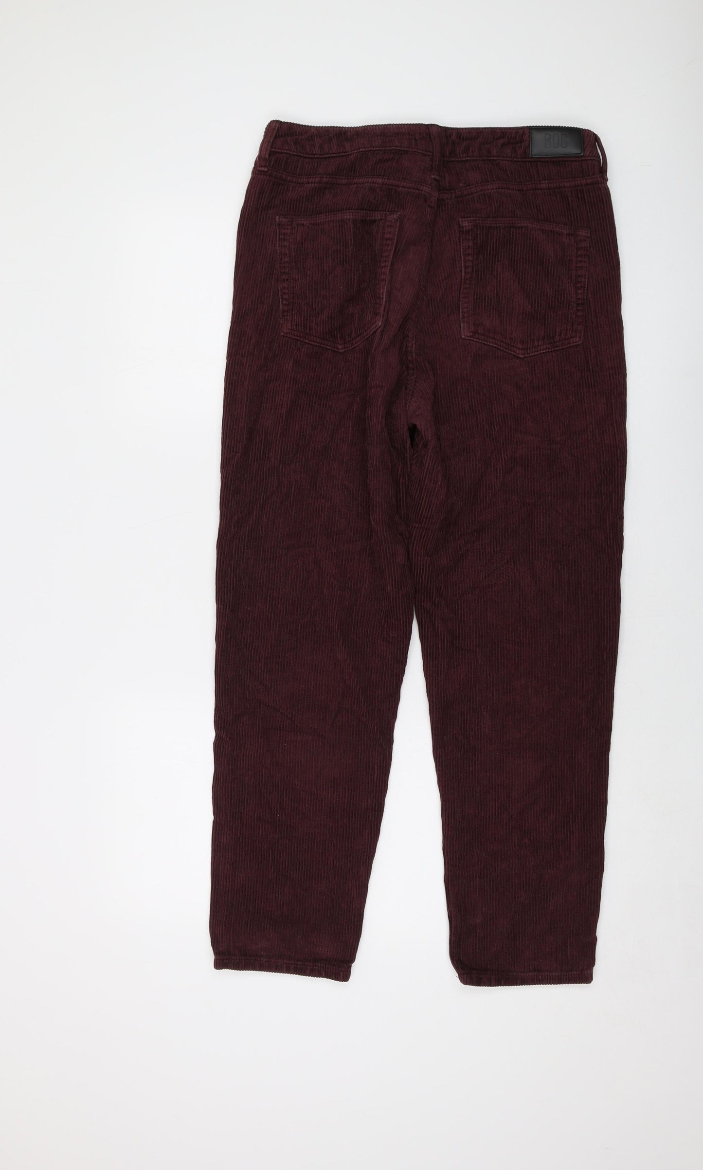 BDG Womens Red Cotton Trousers Size 30 in L30 in Regular Button