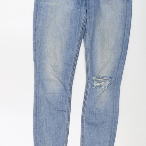 H&M Womens Blue Cotton Skinny Jeans Size 10 L27 in Regular Button