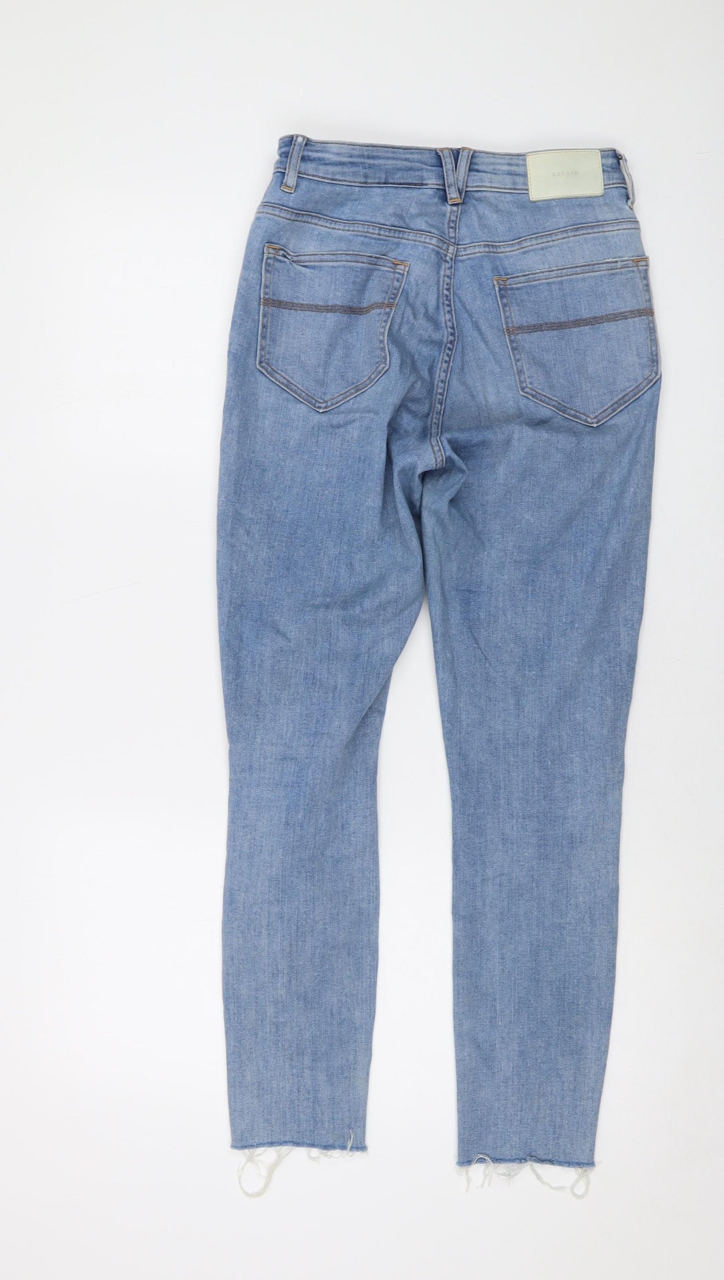 H&M Womens Blue Cotton Skinny Jeans Size 10 L27 in Regular Button