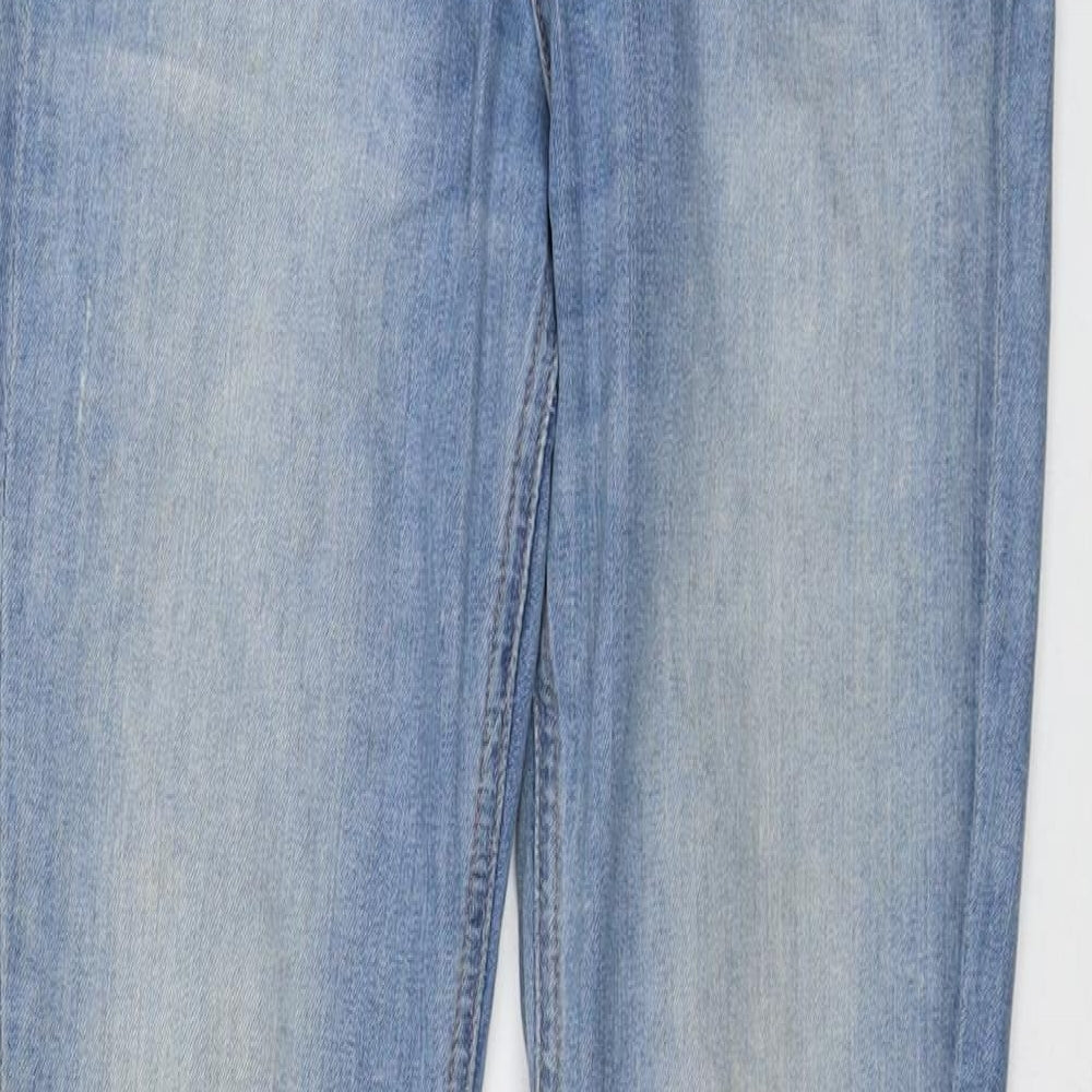 H&M Womens Blue Cotton Skinny Jeans Size 10 L27 in Regular Button