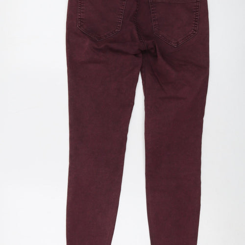 Zara Womens Purple Cotton Skinny Jeans Size 8 L27 in Regular Button