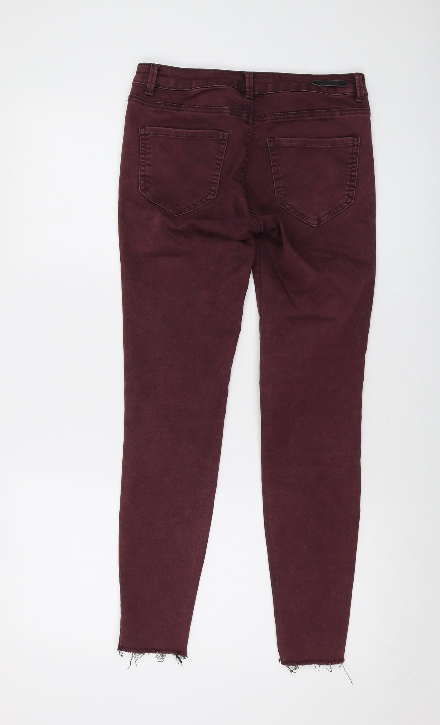 Zara Womens Purple Cotton Skinny Jeans Size 8 L27 in Regular Button