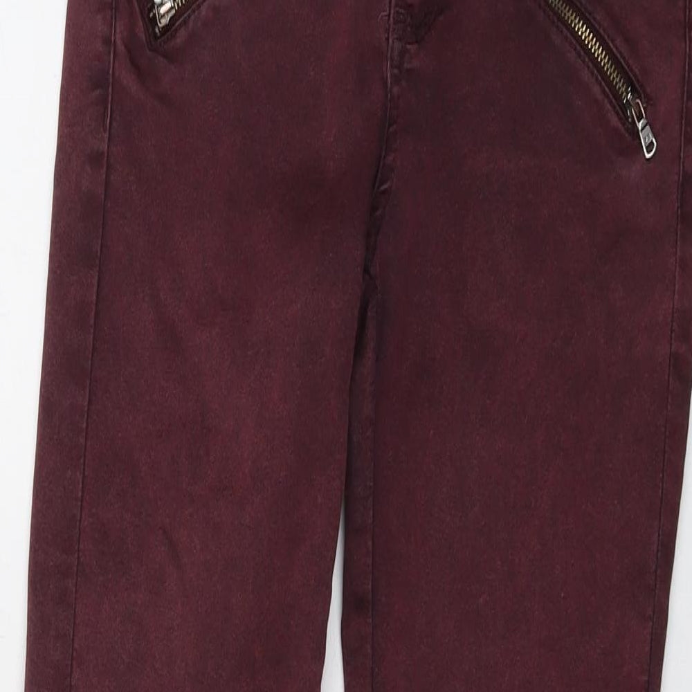 Zara Womens Purple Cotton Skinny Jeans Size 8 L27 in Regular Button