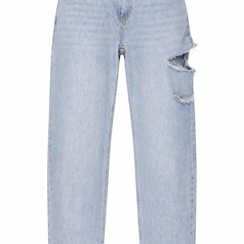 PRETTYLITTLETHING Womens Blue Cotton Mom Jeans Size 6 L27 in Regular Button