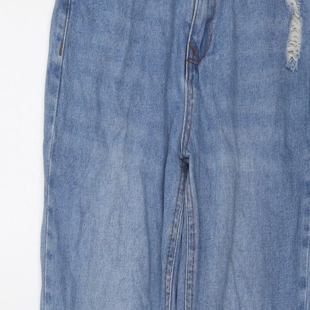 New Look Womens Blue Cotton Straight Jeans Size 6 L26 in Regular Button