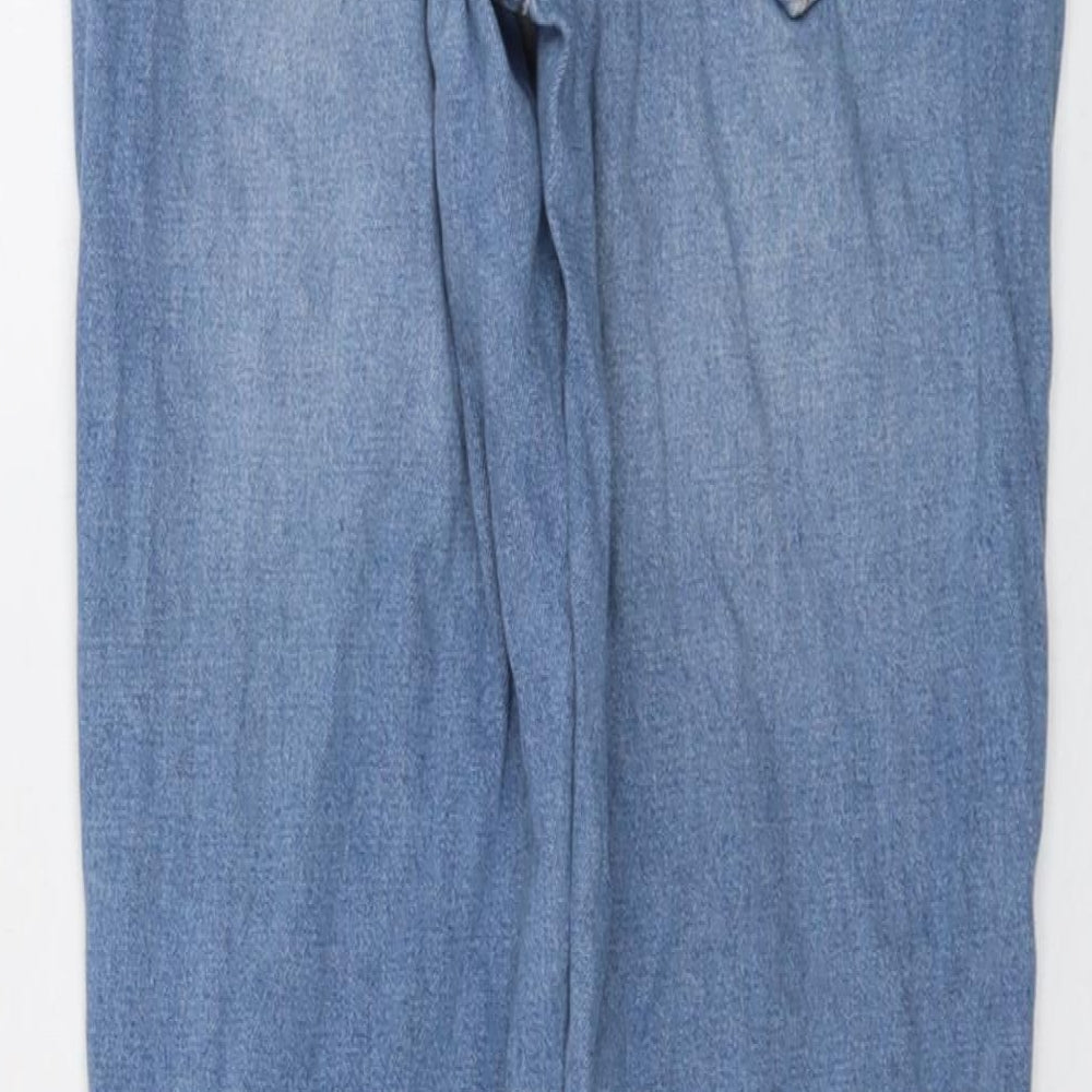 New Look Womens Blue Cotton Straight Jeans Size 6 L26 in Regular Button