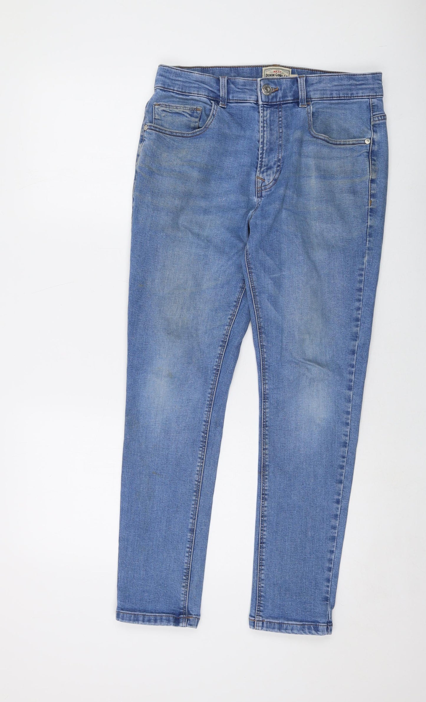 NEXT Mens Blue Cotton Skinny Jeans Size 30 in L28 in Regular Button