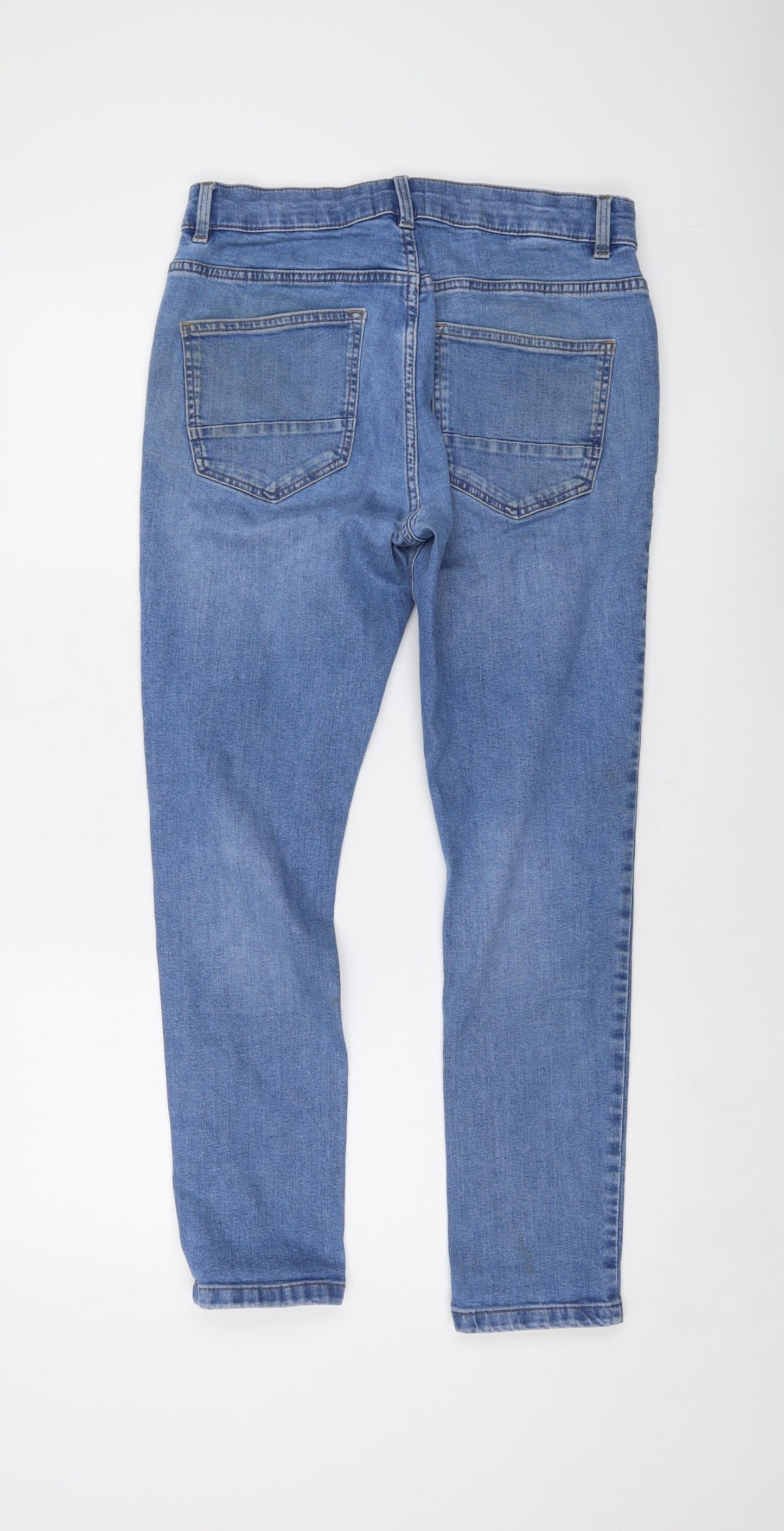 NEXT Mens Blue Cotton Skinny Jeans Size 30 in L28 in Regular Button