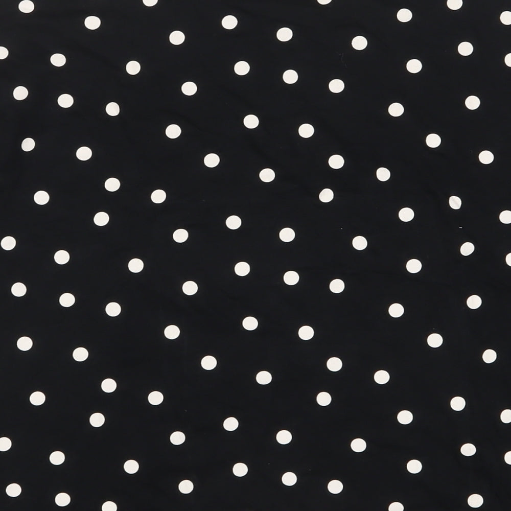 Marks and Spencer Womens Black Polka Dot Cotton Top Pyjama Top Size L