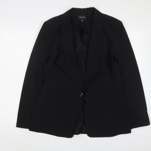 Warehouse Womens Black Jacket Blazer Size 16 Button