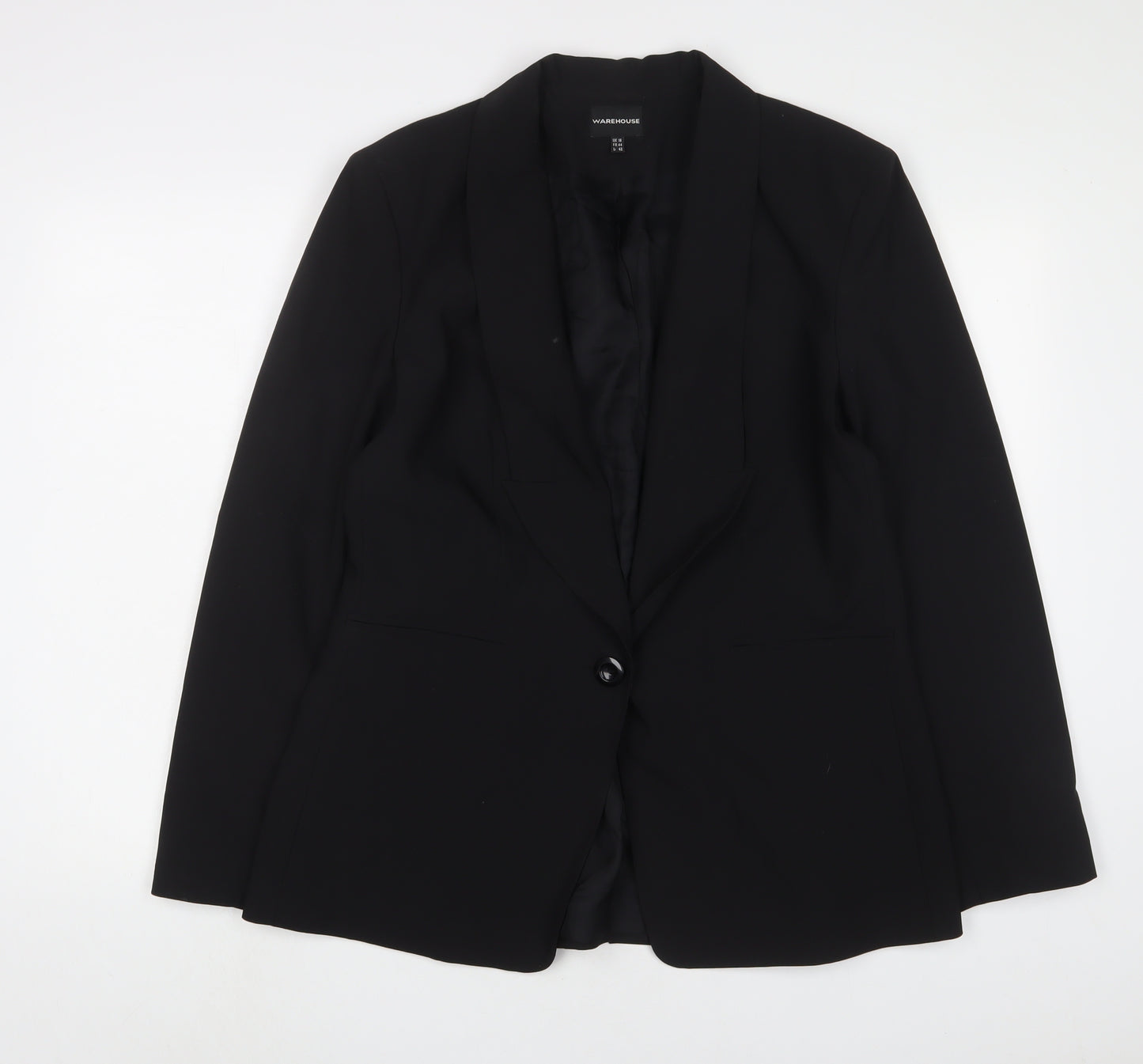 Warehouse Womens Black Jacket Blazer Size 16 Button