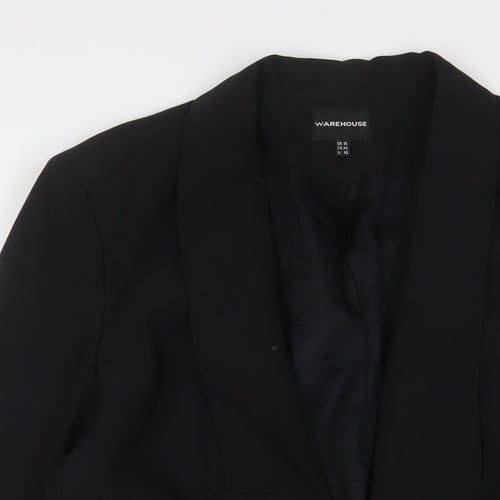Warehouse Womens Black Jacket Blazer Size 16 Button