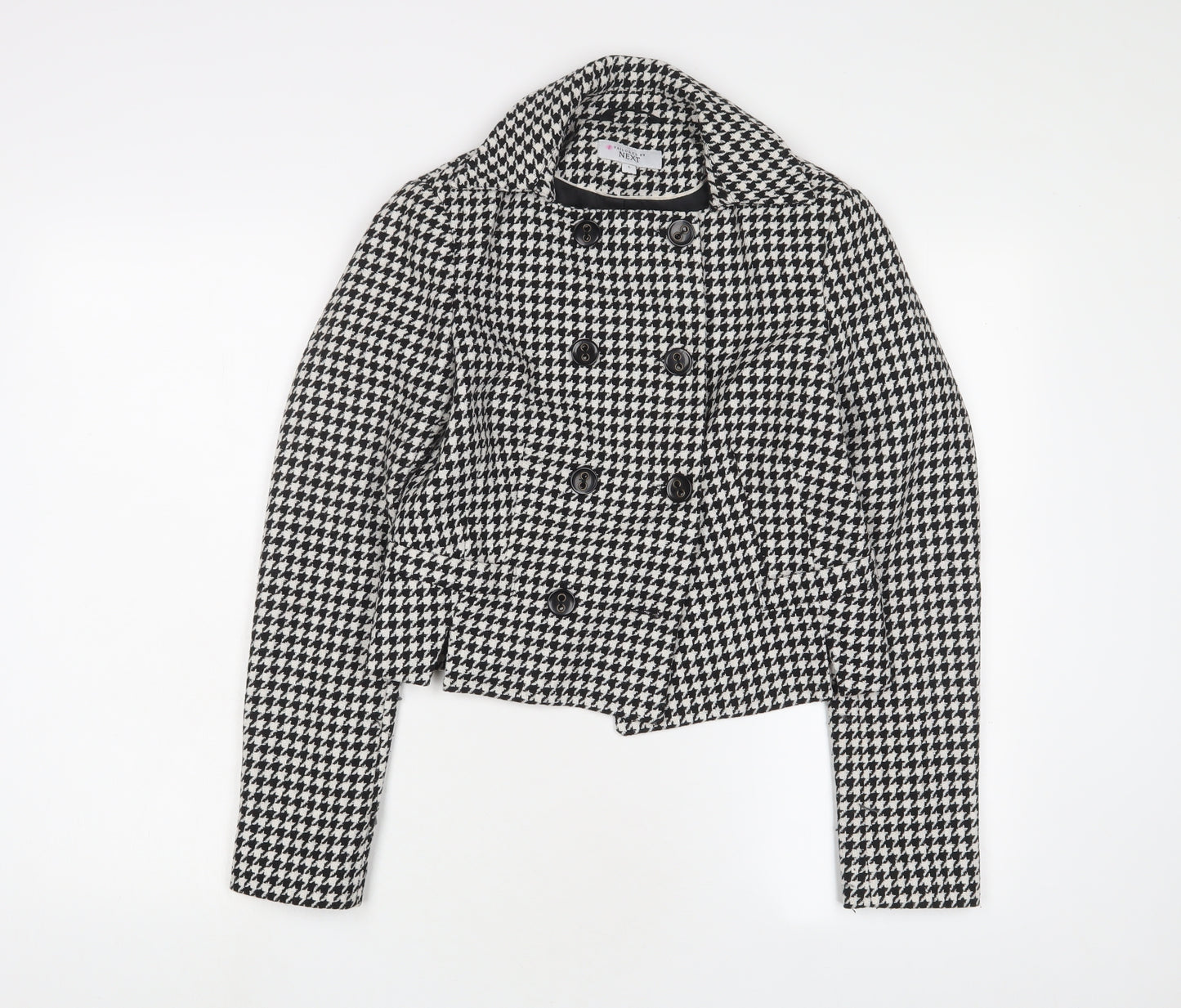 NEXT Womens White Herringbone Jacket Blazer Size 6 Button