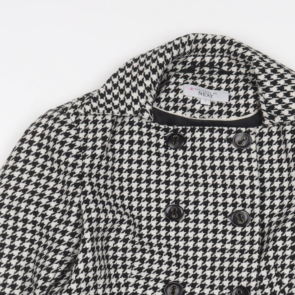 NEXT Womens White Herringbone Jacket Blazer Size 6 Button