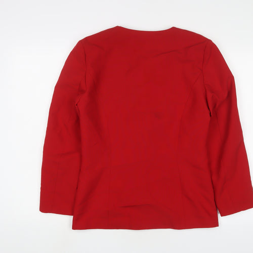 Simply French Womens Red Jacket Blazer Size 12 Button
