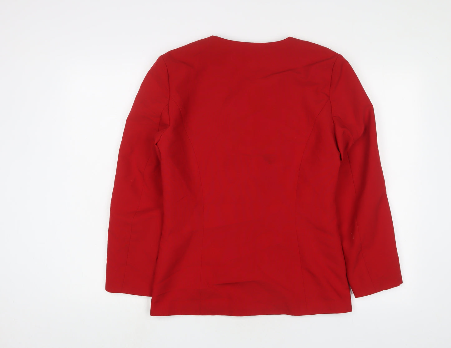 Simply French Womens Red Jacket Blazer Size 12 Button