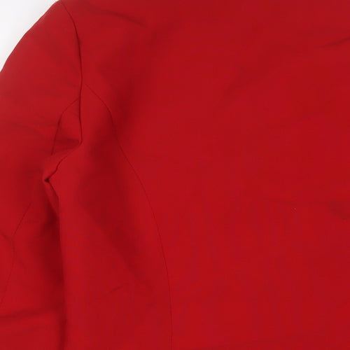 Simply French Womens Red Jacket Blazer Size 12 Button