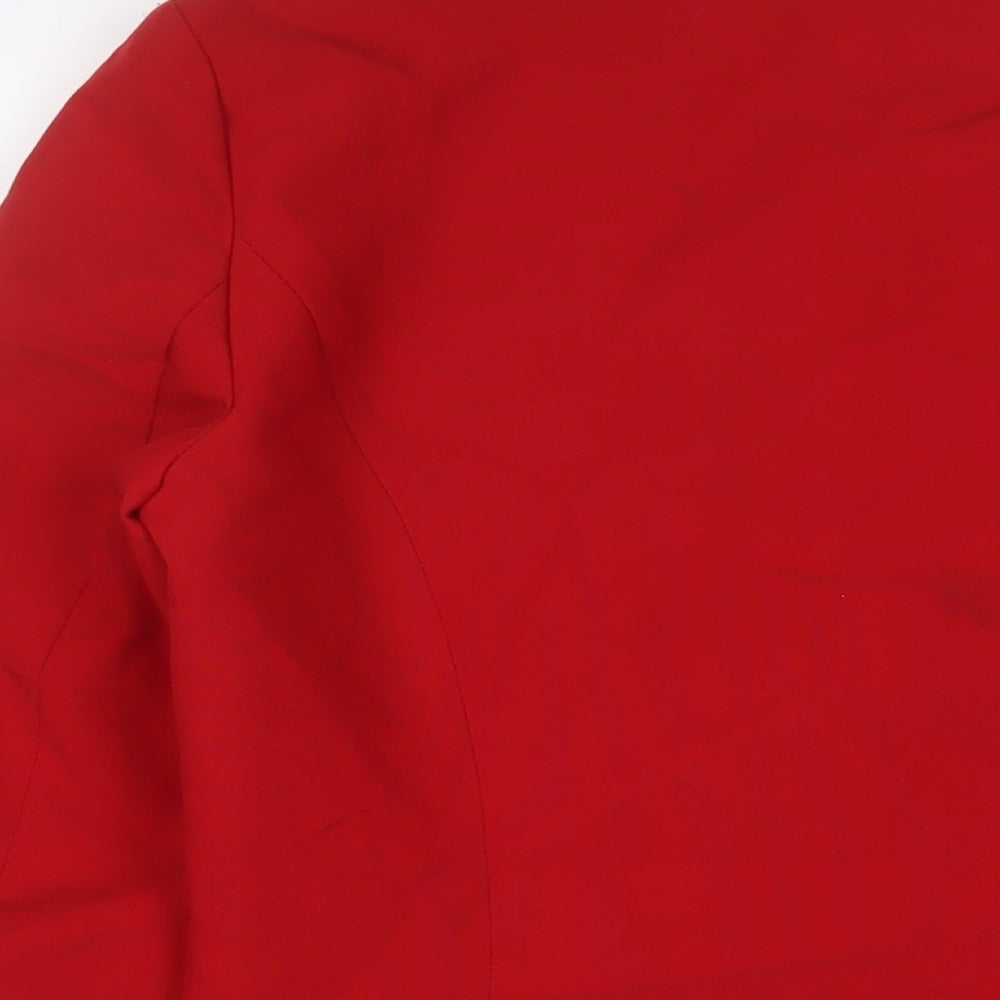 Simply French Womens Red Jacket Blazer Size 12 Button
