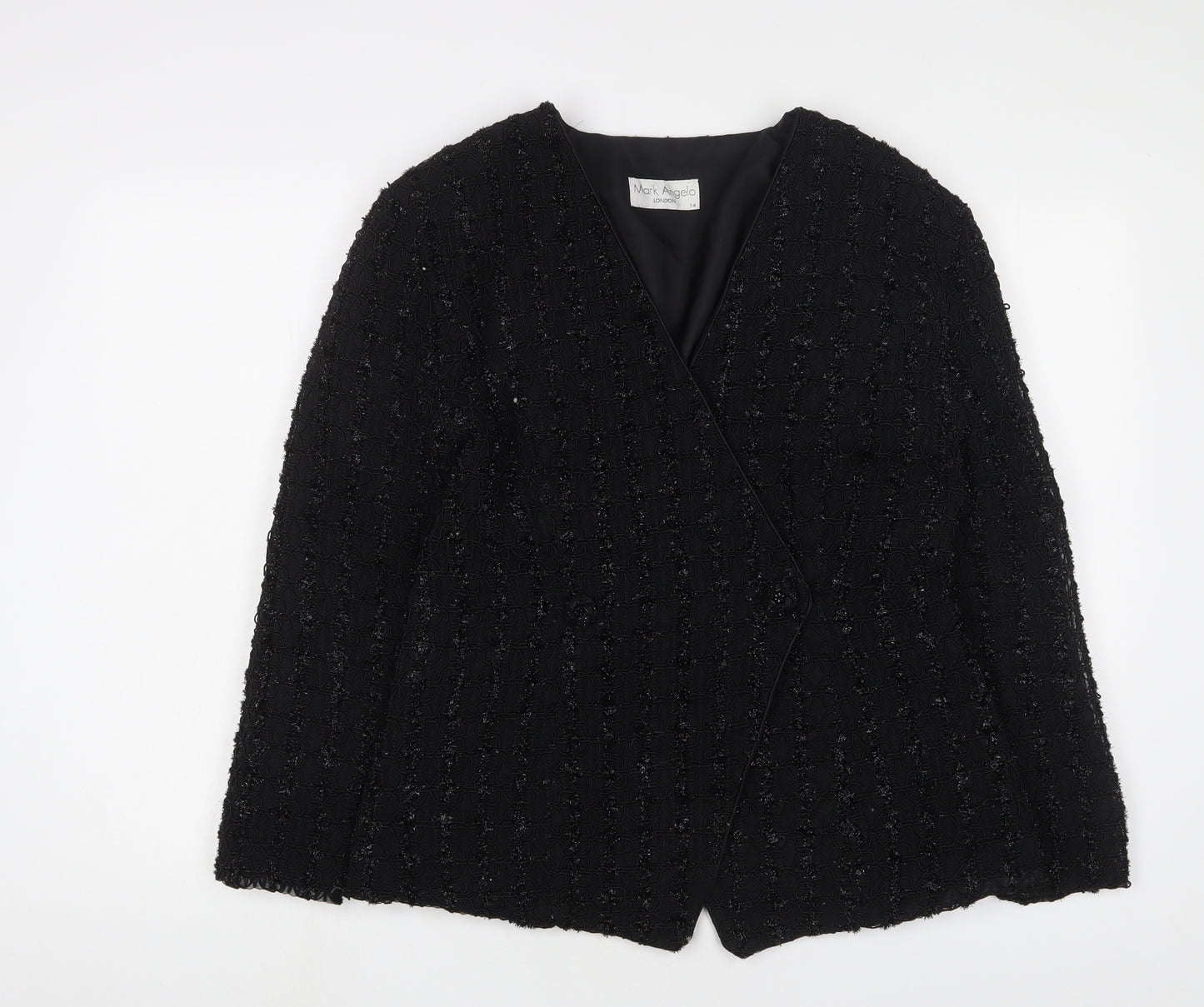 Mark Angelo Womens Black Jacket Blazer Size 14 Button