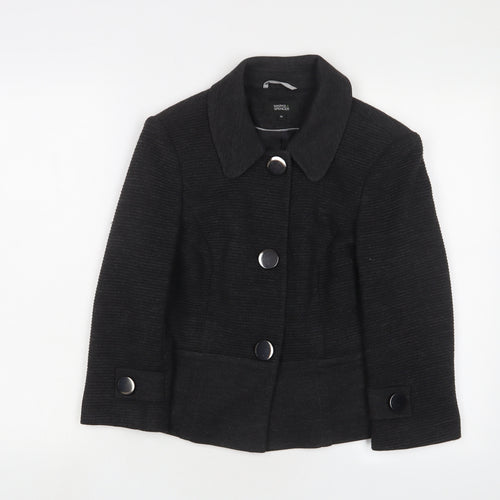 Marks and Spencer Womens Grey Jacket Size 10 Button