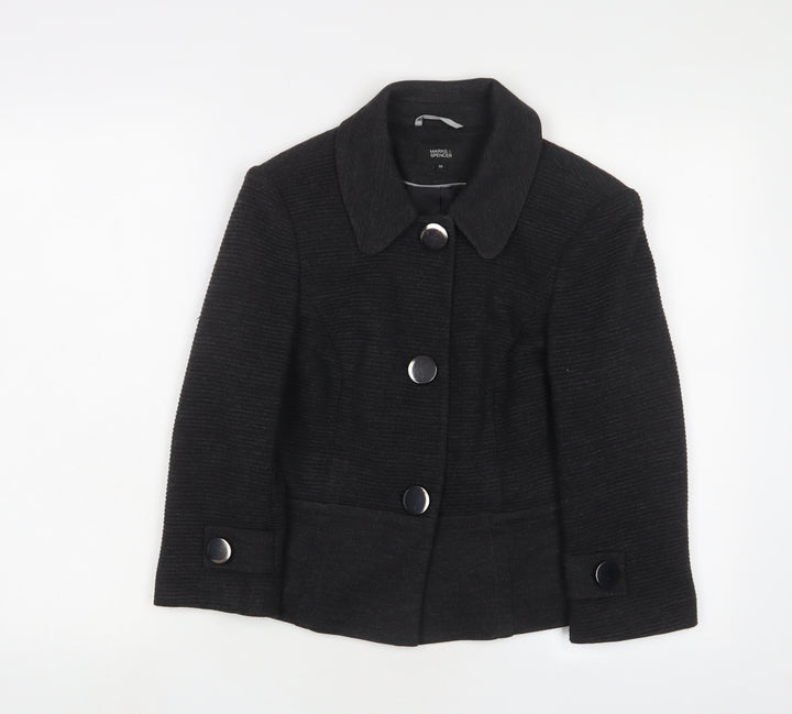 Marks and Spencer Womens Grey Jacket Size 10 Button