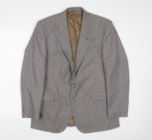 Skopes Mens Multicoloured Plaid Wool Jacket Suit Jacket Size 42 Regular