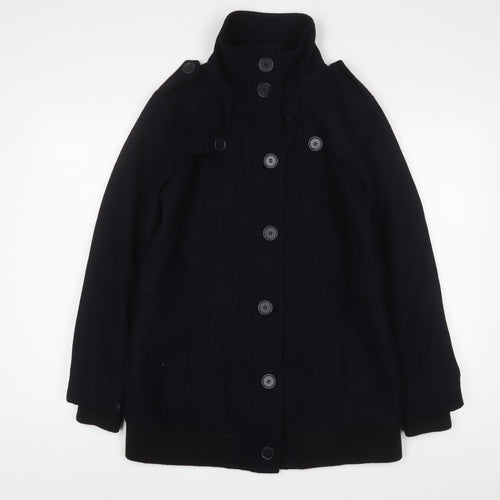 Marks and Spencer Womens Blue Military Jacket Jacket Size 14 Button