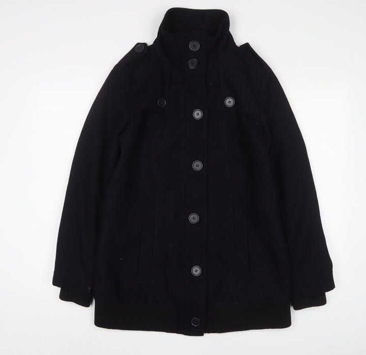 Marks and Spencer Womens Blue Military Jacket Jacket Size 14 Button
