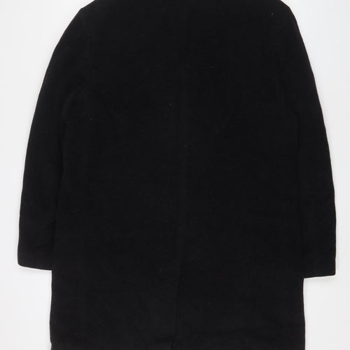 Baker Street Womens Black Overcoat Coat Size S Button