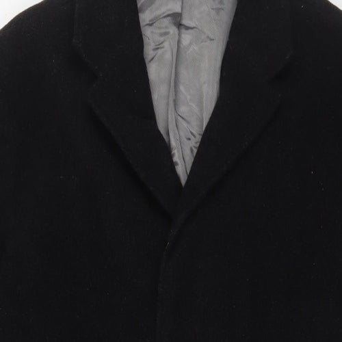Baker Street Womens Black Overcoat Coat Size S Button