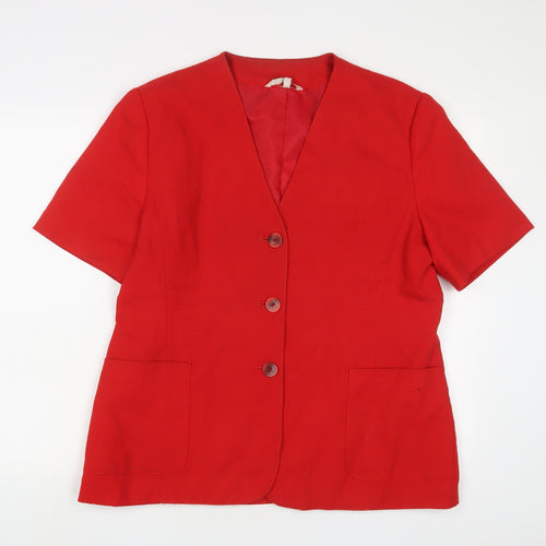 Miss Smith Womens Red Jacket Blazer Size 18 Button