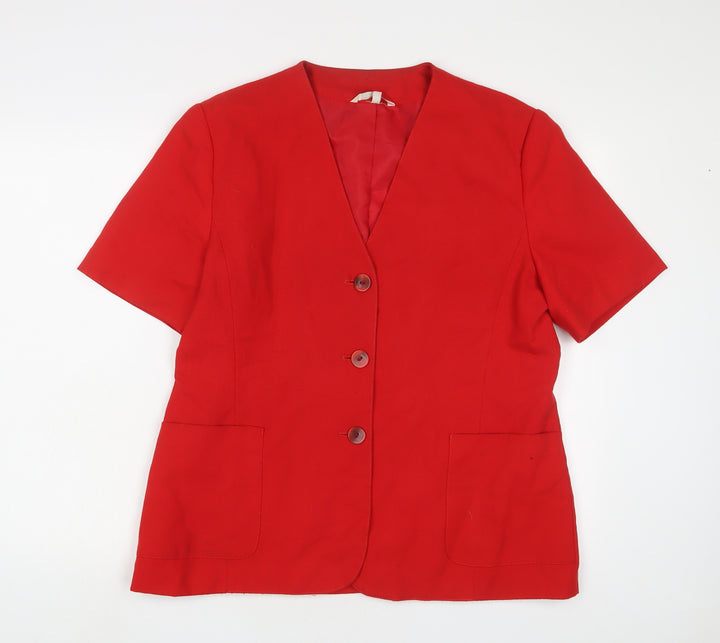 Miss Smith Womens Red Jacket Blazer Size 18 Button