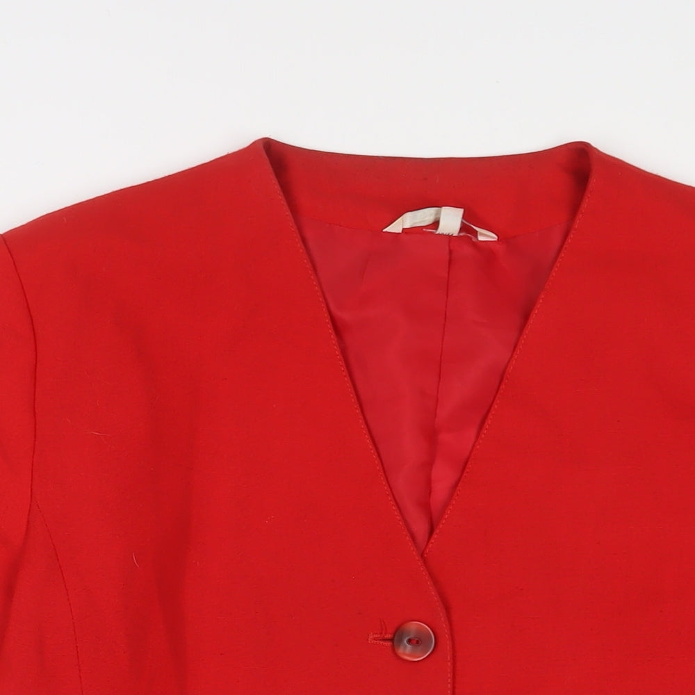 Miss Smith Womens Red Jacket Blazer Size 18 Button