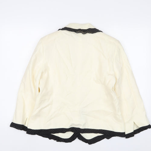 John Bentley Womens Ivory Jacket Blazer Size 12 Button