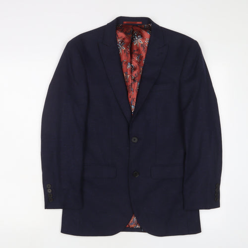 NEXT Mens Blue Wool Jacket Suit Jacket Size 34 Regular