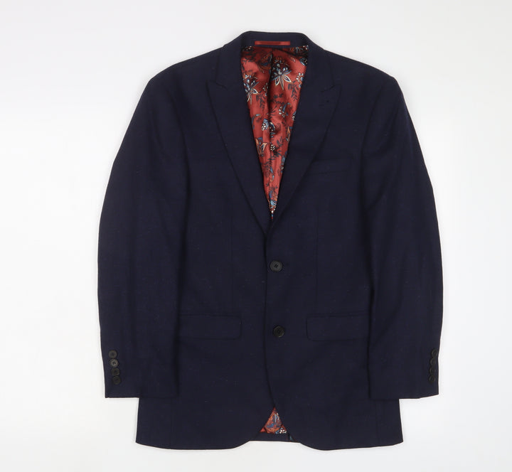 NEXT Mens Blue Wool Jacket Suit Jacket Size 34 Regular