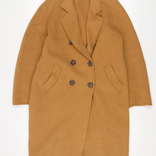 UPTO/SECONDS Womens Beige Overcoat Coat Size S Button