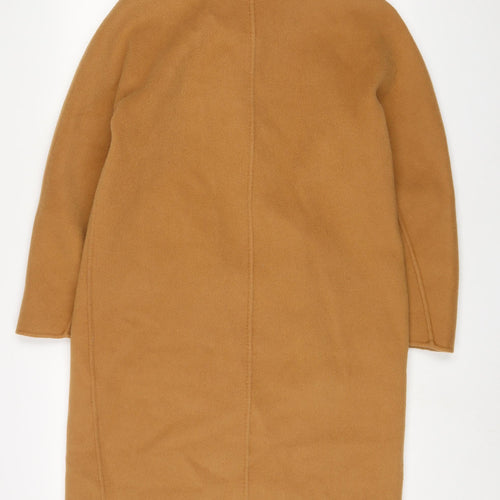 UPTO/SECONDS Womens Beige Overcoat Coat Size S Button