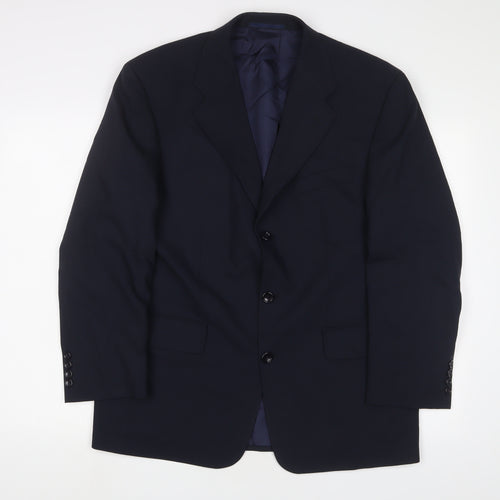 Carl Gross Mens Blue Wool Jacket Suit Jacket Size 40 Regular