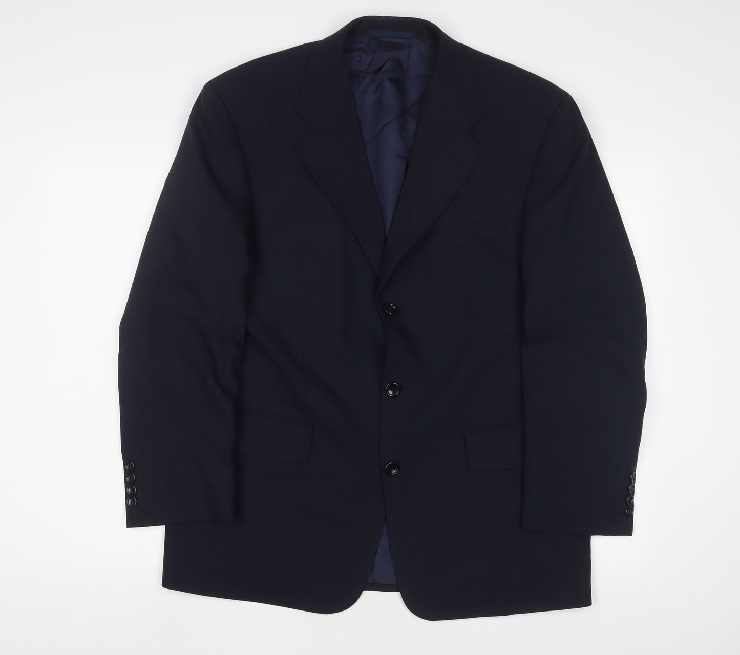 Carl Gross Mens Blue Wool Jacket Suit Jacket Size 40 Regular