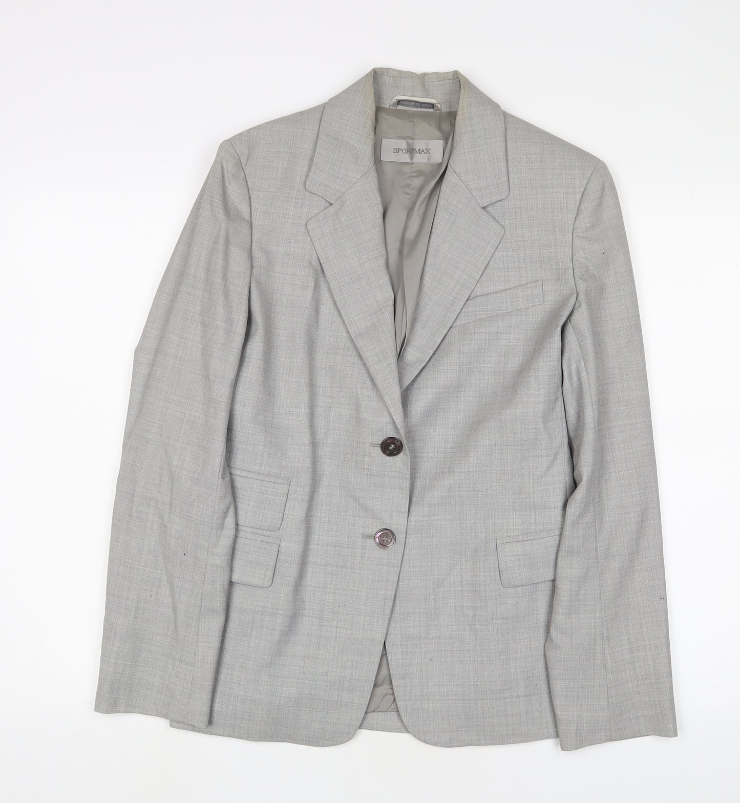 Sportmax Womens Grey Jacket Blazer Size 10 Button