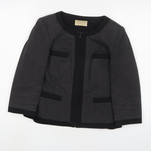 Precis Womens Grey Jacket Size 10 Zip
