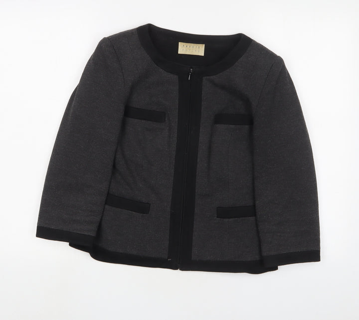 Precis Womens Grey Jacket Size 10 Zip
