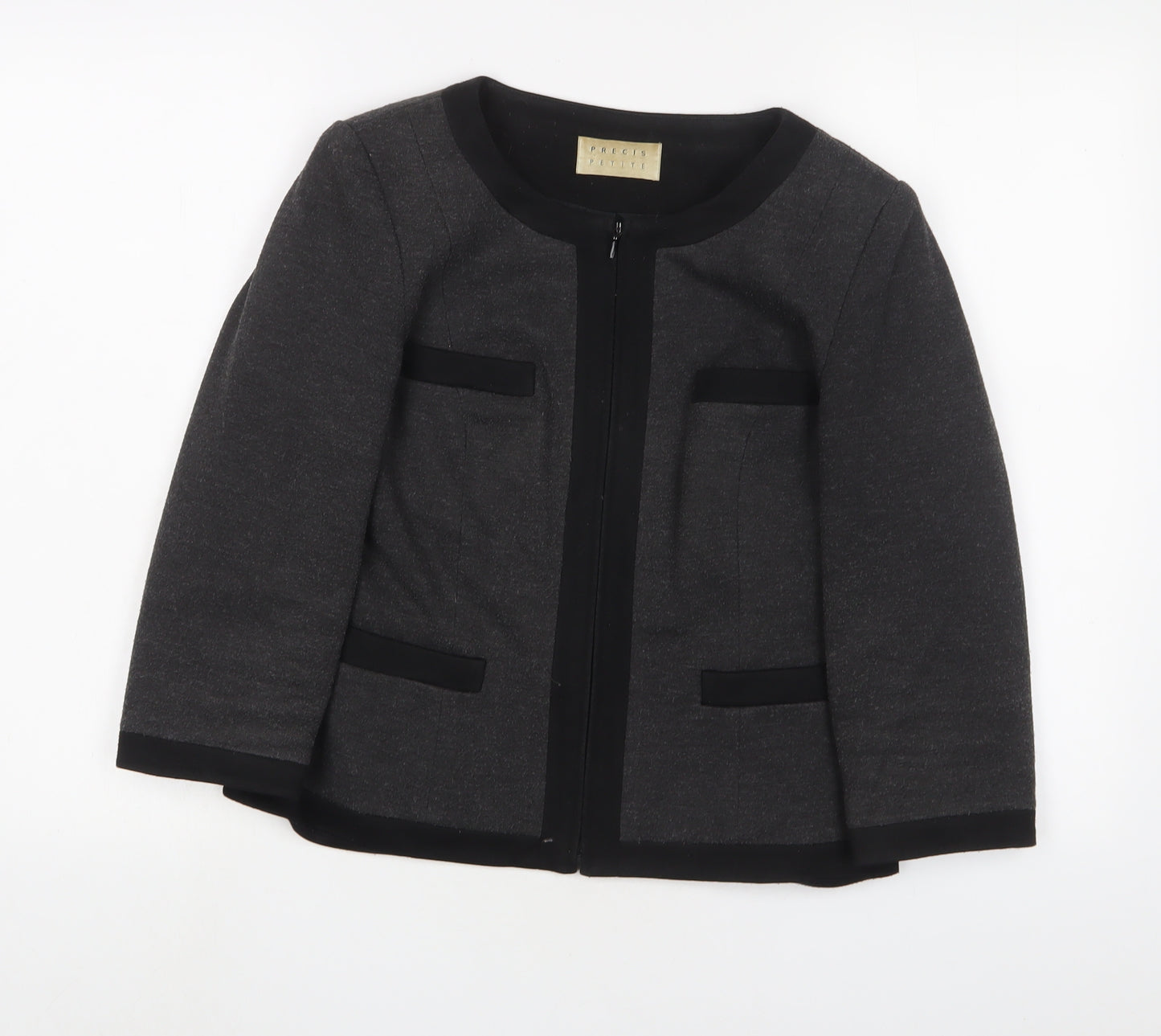 Precis Womens Grey Jacket Size 10 Zip