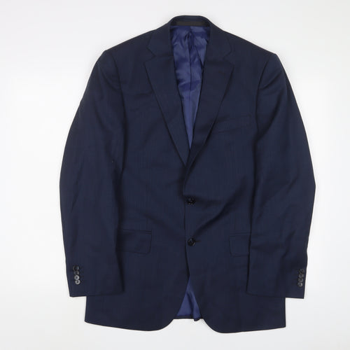 Marks and Spencer Mens Blue Wool Jacket Suit Jacket Size 38 Regular