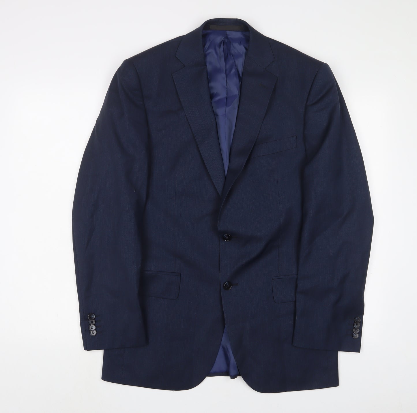 Marks and Spencer Mens Blue Wool Jacket Suit Jacket Size 38 Regular