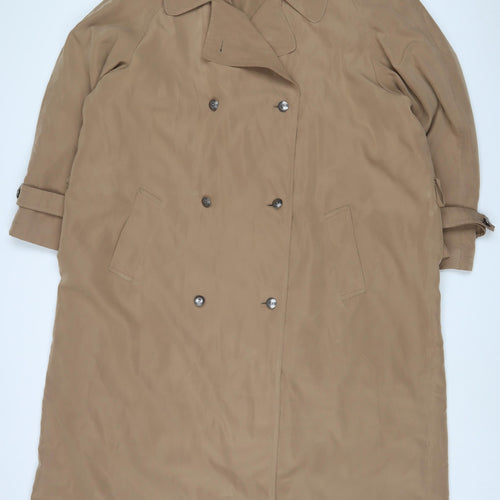 Wardrobe Womens Beige Overcoat Coat Size 24 Button