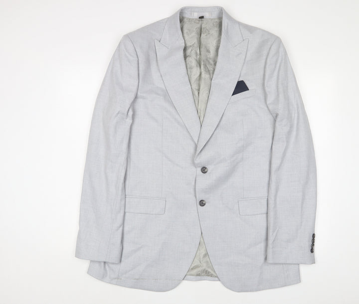 Marks and Spencer Mens Grey Polyester Jacket Suit Jacket Size 44 Regular