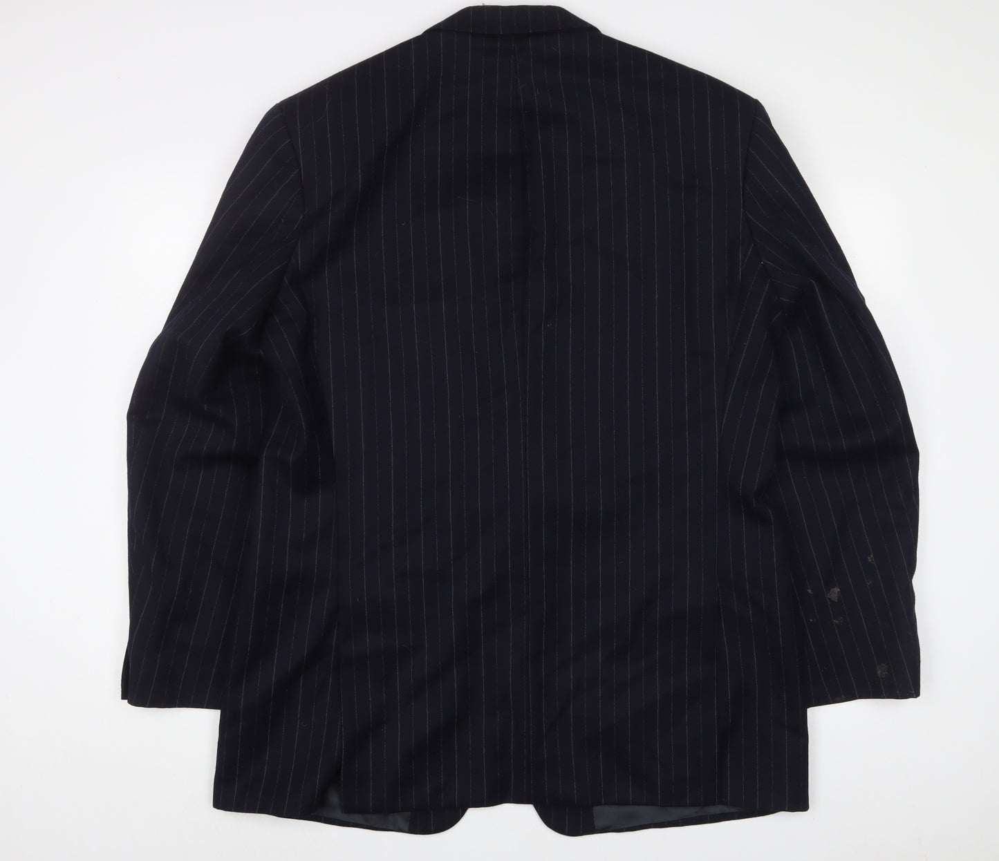 Marks and Spencer Mens Blue Striped Wool Jacket Suit Jacket Size 44 Regular